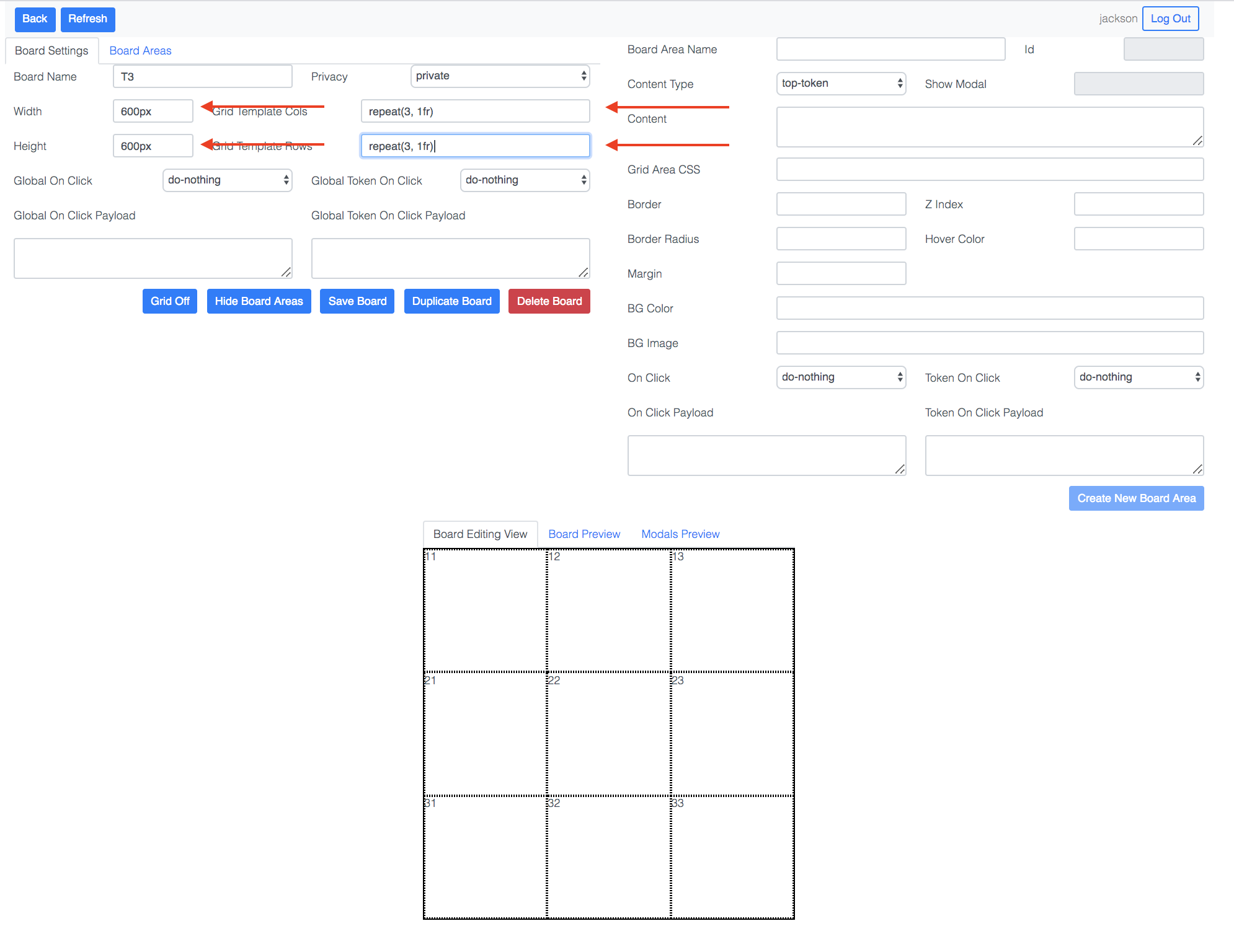 materials like taskboard